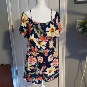 Alexia Admor Floral Jumpsuit - Navy and Pink